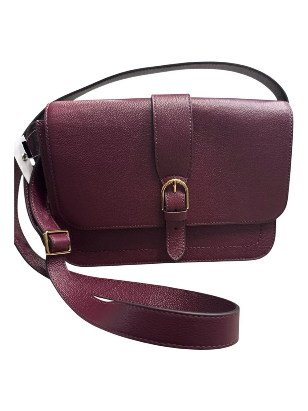 Fossil Deep Plum Leather Buckle Crossbody Bag, New without tags